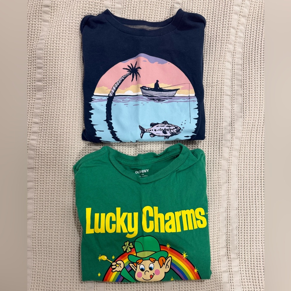 Old Navy Graphic Tees - Size 8